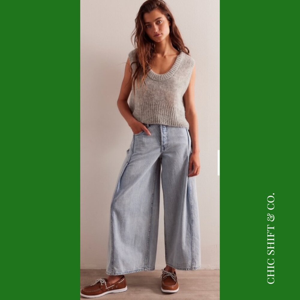 Free People We The Free Folklore Balloon-Leg Jeans - Size 27 - Picture 2 of 12